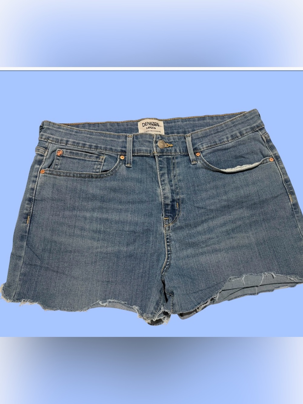 DENIZEN Levi's Women's Denim Shorts Mid Rise Boyfriend Size 16